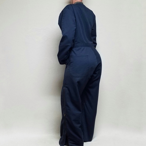 Vintage Wrangler Big Ben Navy Red Quilted Insulated Coveralls USA Made Medium - Picture 3 of 16